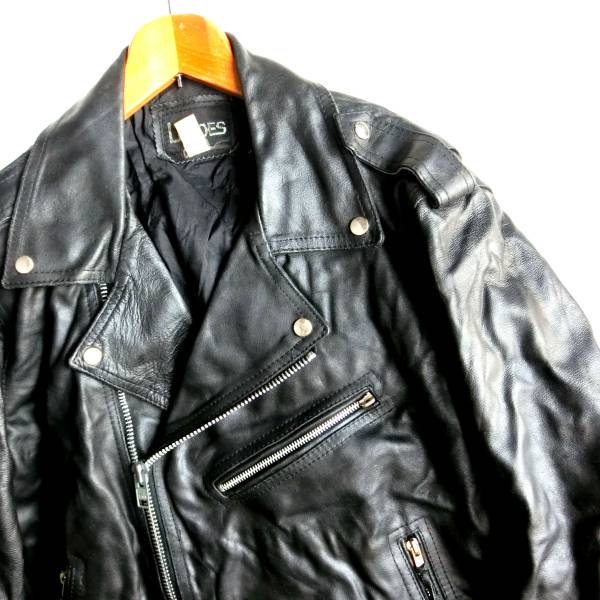 A/LMODES アメリカ古着 本革 ダブルレザーライダース 本皮 2XL位