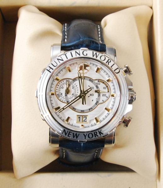 ■ハンティングワールド HW-913NV Dバックル シルバー 腕時計■
