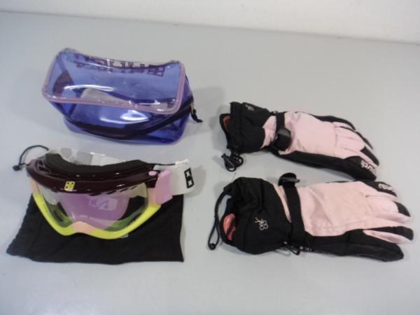 z66 スノーボード レアREHA▼ゴーグル/ロイッシュ グローブ 黒