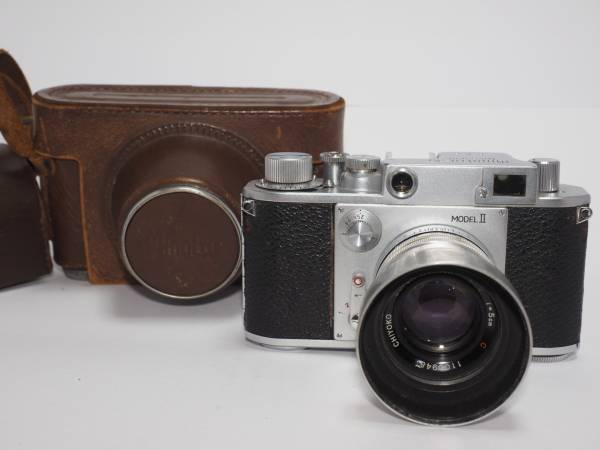Minolta-35 MODEL II フィルムカメラ 本体 ケース付き Minoltaー35 MODELII+5cmF2 ハードケース付 Minolta-35 Model II