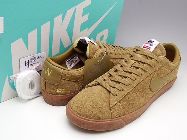 未使用品 16年製 Supreme×NIKE BLAZER LOW GT QS us10.5 BEIGE