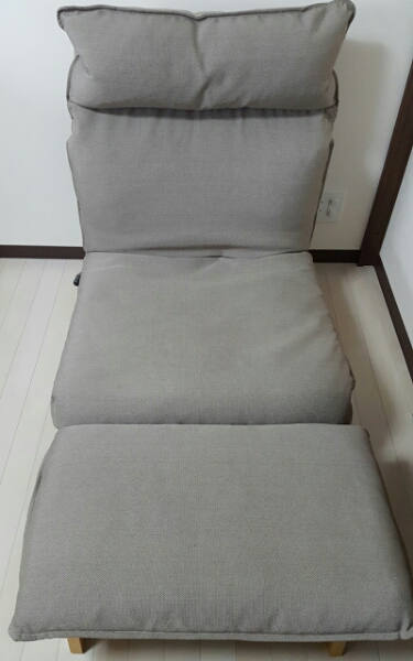 ★無印良品★ハイバックリクライニングソファ＆オットマングレー