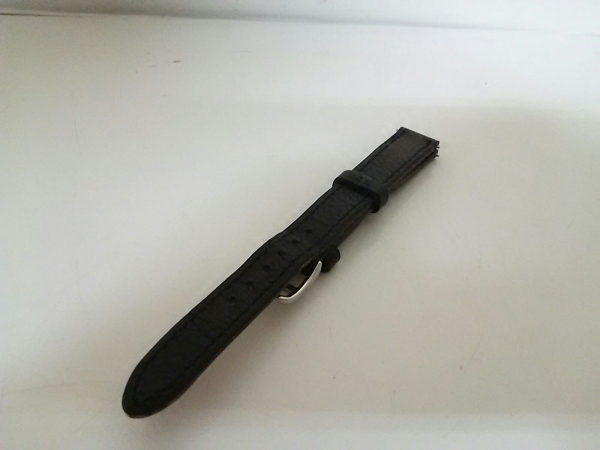 エルメス 小物 美品 黒 腕時計用替えベルト レザー×金属素材