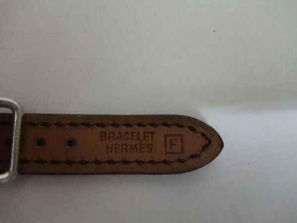 エルメス 小物 美品 黒 腕時計用替えベルト レザー×金属素材