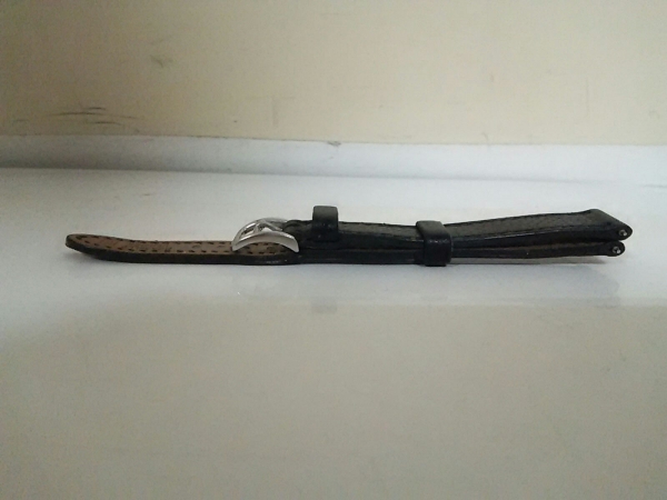 エルメス 小物 美品 黒 腕時計用替えベルト レザー×金属素材