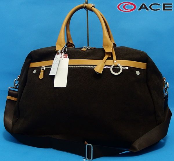 新品4.6万★ACE エース 本革×Fスエード トラベルボストンバッグ
