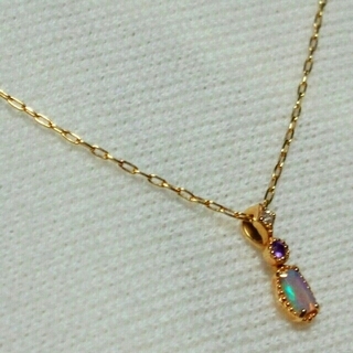 agete クラシック K18 アガット オパール ネックレス ダイヤ K14