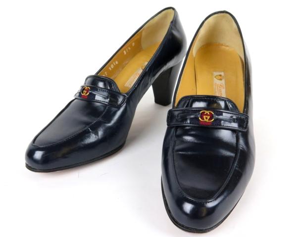 正規品 GUCCI グッチ パンプス レザー イタリア製 37.5 オールド