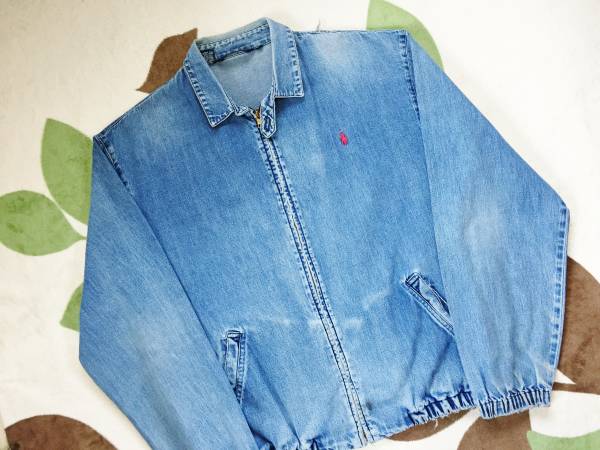 80s USA製 POLO ラルフローレン デニムスイングトップ/SPORT 92