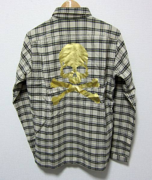 未使用品 mastermind チェックシャツ スカルプリント S