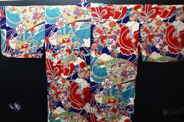 【京都一輝堂】5272=【アンティーク 錦紗】古布 羽織 リメイク用