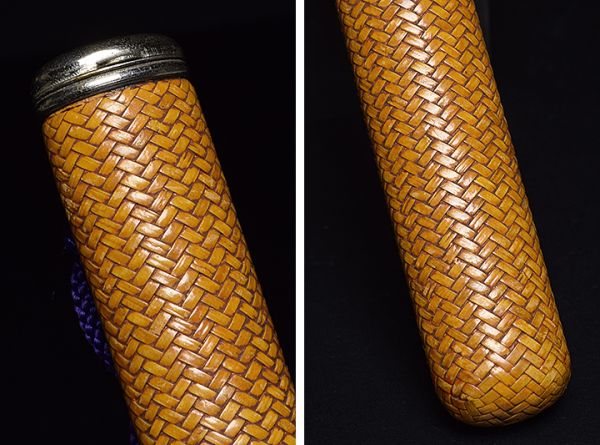 【籐編煙管筒（１）】 提物喫煙具印籠根付緒締玉煙草入