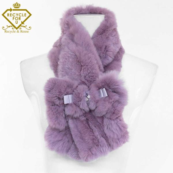 トッカ 超美品・リボン・ファーティペット マフラー■181140