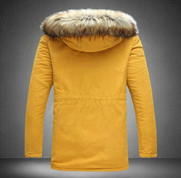 メンズ 男性 棉入り*防寒 ロングコート黄色いMY104Y 5XL