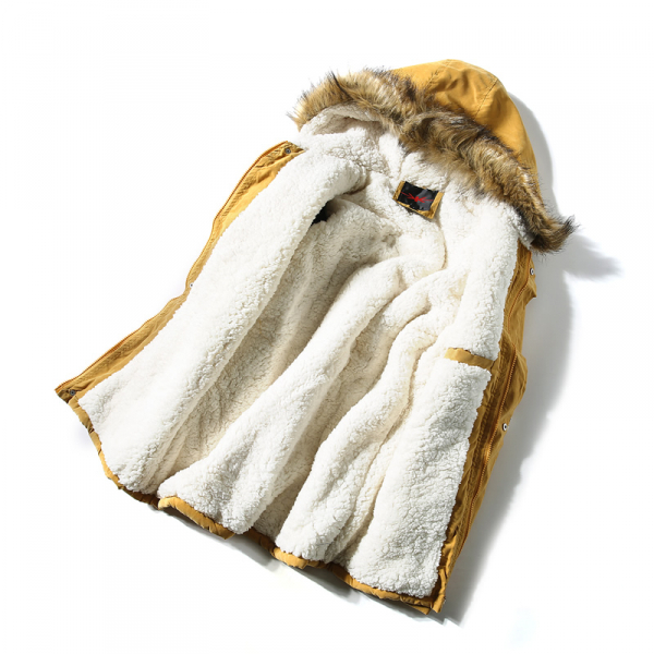 メンズ 男性 棉入り*防寒 ロングコート黄色いMY104Y 5XL