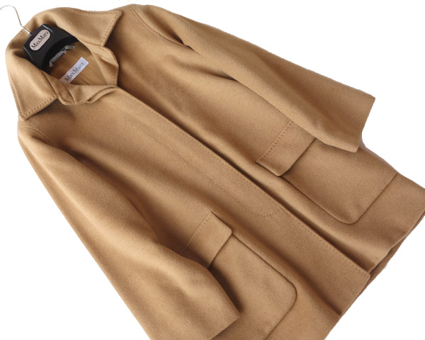 マックスマーラ■キャメル１００％チェスターハーフコート■40