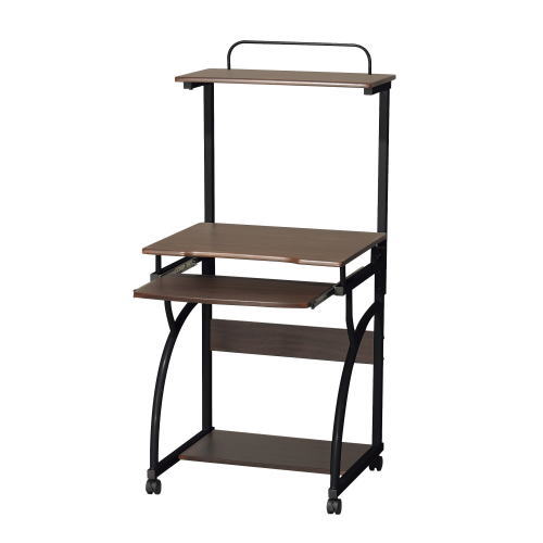 スライド式テーブル パソコンラック（ブラウン）■PCW-B2517BR