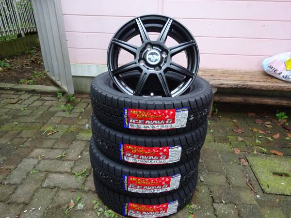 155/65R14NAVI6新品アルミ４本セット送込32800円マッドブラック