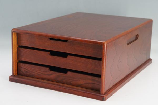 ★和モダン★木製卓上レターケース★ペンケース整理箱◆468h18