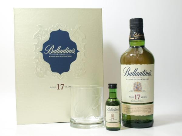 Ballantine's 17年 50ml グラス付き　ミニチュアボトル ◇Ballantine's バランタイン 17年 グラス/ミニボトル/箱付◇MSH