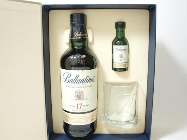 Ballantine's 17年 50ml グラス付き　ミニチュアボトル ◇Ballantine's バランタイン 17年 グラス/ミニボトル/箱付◇MSH