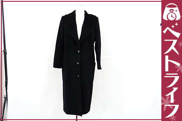 1円 ヤフオク年末 Gヴェルサーチ ロングコート 40 黒系
