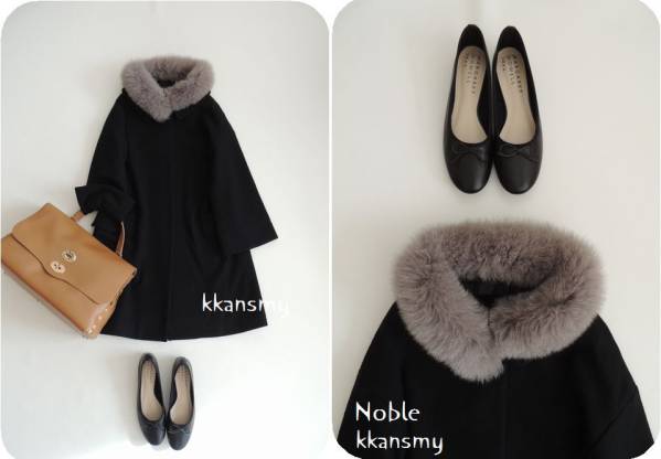 スピック&スパンNoble*フォックスファー付きAラインコート