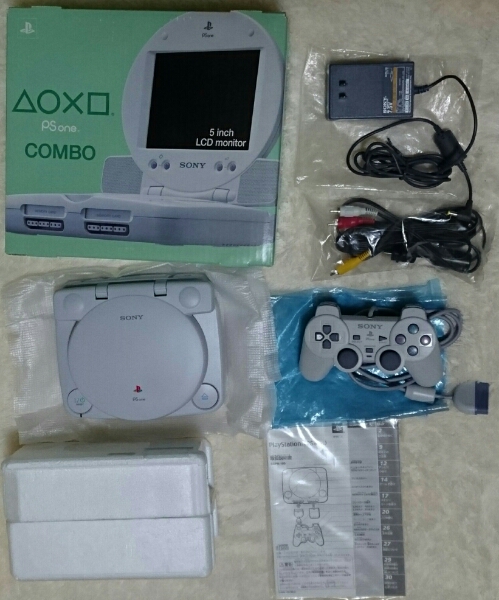 PSone COMBO SCPH-140 液晶＋箱＋メモリーカード＋ソフト3個FF付