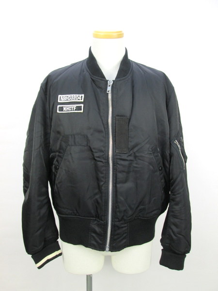 ◇ネイバーフッド 中綿入り ブルゾン ジャケット MA-1 黒 HM2123