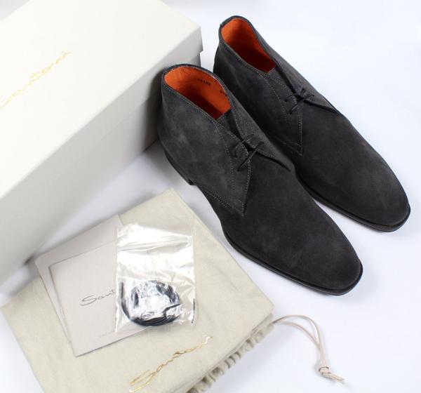 美麗フォルムの濃灰スエード！【サントーニ(伊】チャッカブーツ7