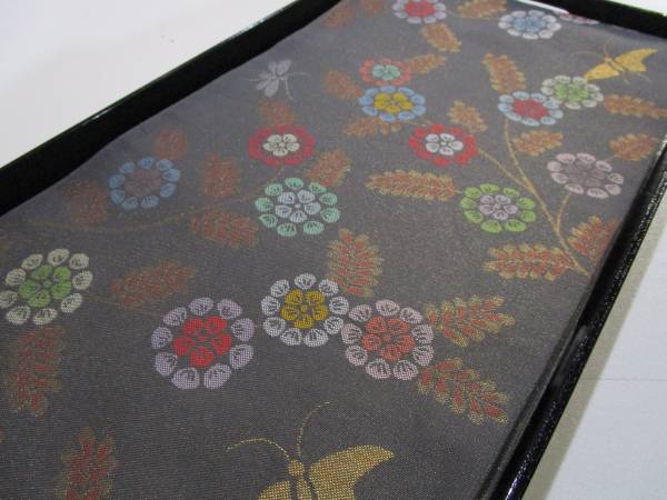 ◆最高品質の逸品◆名門・織悦・全通◆手当たり抜群帯地に花◆