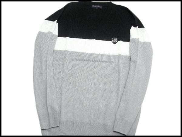 新品２３区ゴルフ★Ｖネック★ニット★Ｍ(281921)