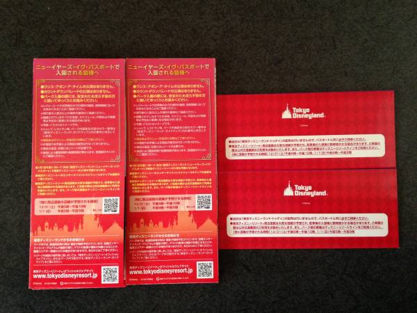 ★送料無料★TDL カウントダウン ニューイヤーズイヴ 2枚ペア