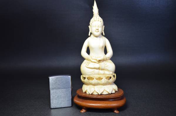 ネット 販売 仏像 細密彫 本象牙 置物 台付 【公式通販】