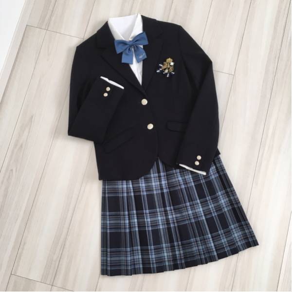 美品 ポンポネット フォーマル スーツ LL 165 受験 卒業式 濃紺