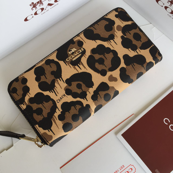 コーチ長財布 53477 豹紋