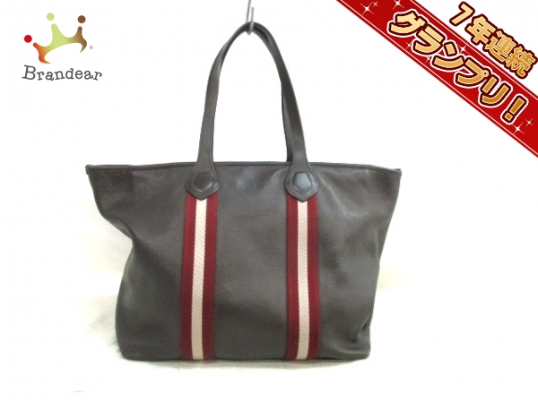 バリー ハンドバッグ ダークブラウン×ボルドー×白 BALLY バリー BALLY 