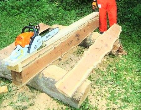 即決　チェーンソー製材機★丸太を角材や板に簡易製材機　ミル