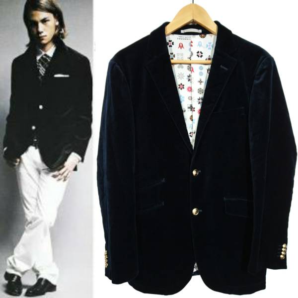 限定 BURBERRY BLACK LABEL 金釦 紺ブレ テーラードジャケット L 至高 
