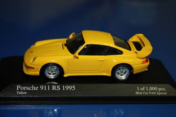 ★PMA 1/43 ポルシェ911RS 1995 黄色(ミニカーファン特注) 993RS