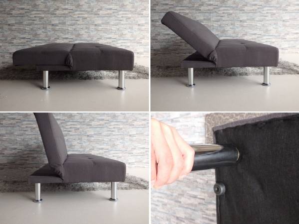 送料無料 ソファーベッド ファブリック 布 アクセル ブラック 2