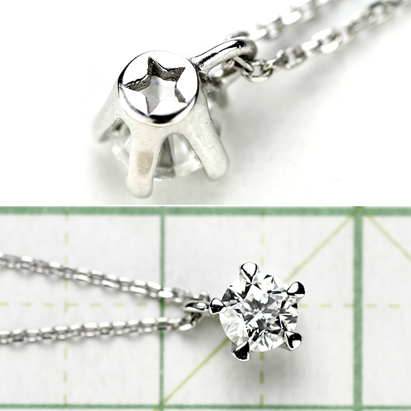 1円～ フェスタリア K18WG ダイヤ ネックレス 0.243ct SELBY K18WG