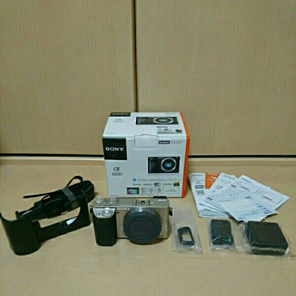 【美品】sony α6000 ILCE-6000 ボディ シルバー オマケ付