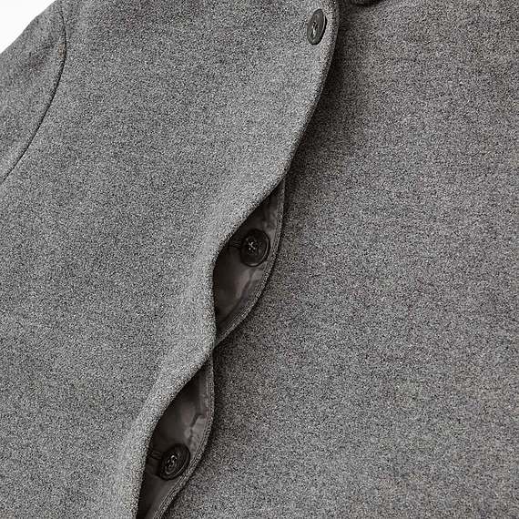 ウールブレンドビッグシルエットフーデットコート★グレー★Lサイズ★新品/灰比翼仕立/アウター/大きめサイズ/シンプル/uniqlo/ウール/毛 UNIQLO | ウールブレンドビッグシルエットフーデットコート 通勤 ウールコート ゆ