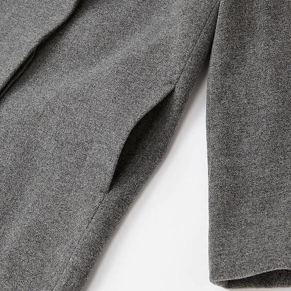 ウールブレンドビッグシルエットフーデットコート★グレー★Lサイズ★新品/灰比翼仕立/アウター/大きめサイズ/シンプル/uniqlo/ウール/毛 UNIQLO | ウールブレンドビッグシルエットフーデットコート 通勤 ウールコート ゆ