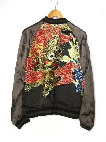 2711【希少 100着限定品】雅結 シルク100 リバーシブル スカジャン 百花繚乱 スカジャン リバーシブル 和柄 刺繍 M ‡ [HYAKKA 【公式通販】