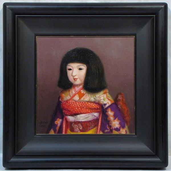 五味悌四郎　「日本人形」　額装３号Ｓ　五味の人形画、一味違います