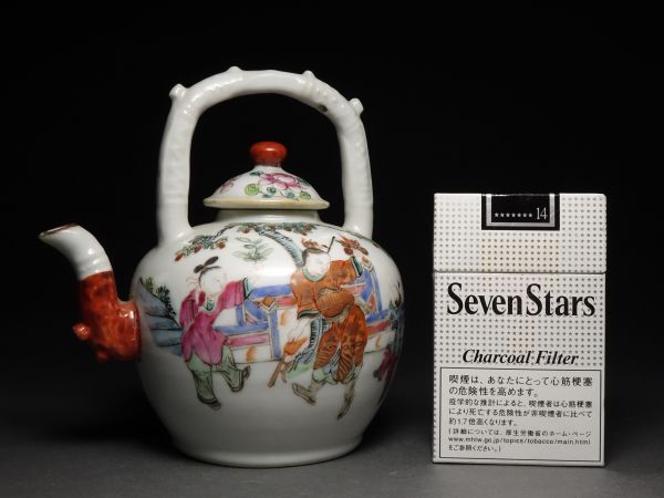 D330. 中国美術 蝋印有 色絵 人物文 水注 / 時代茶器煎茶道具古玩 D330. 中国美術 蝋印有 色絵 人物文 水注 / 時代茶器煎茶道具古玩