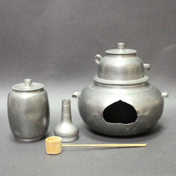 本錫製 極小茶釜ミニチュア 茶道具セット 0228P4r 【公式通販】