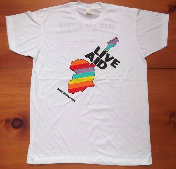 新品 【LIVE AID】 ライブエイド 1985年 レプリカ Tシャツ L(イラスト